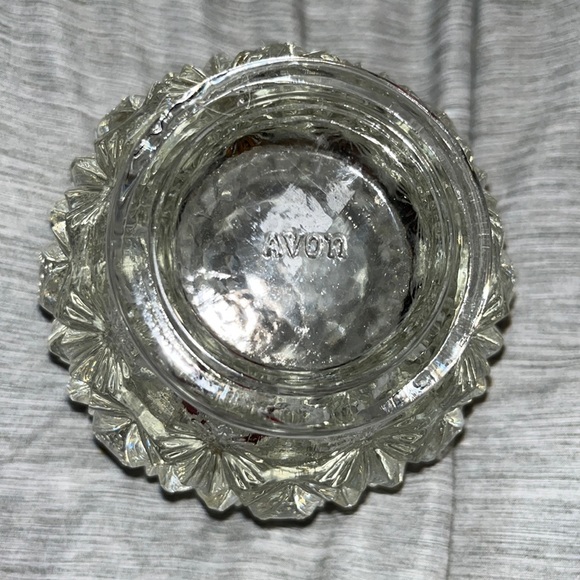 Vintage Avon Starburst Diamond-Cut Heavy Clear Crystal Candle Holder/Candy Dish - Picture 9 of 11